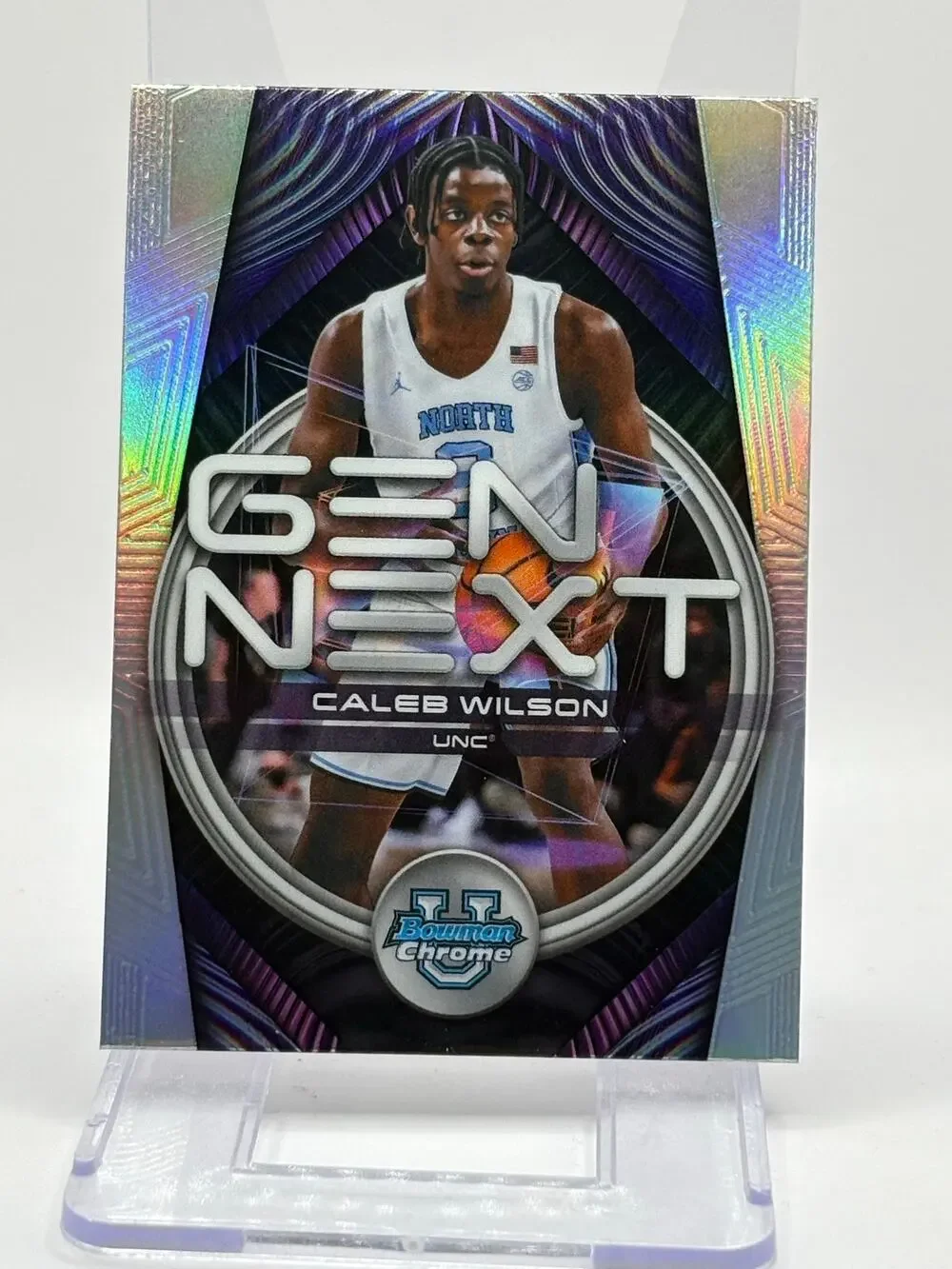 2025 Bowman U Chrome Caleb Wilson Gen Next Refractor UNC Tar Heels Chicago Bulls